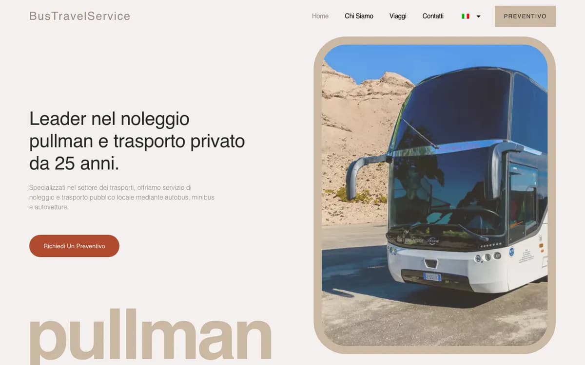 Home page del sito BusTravelService